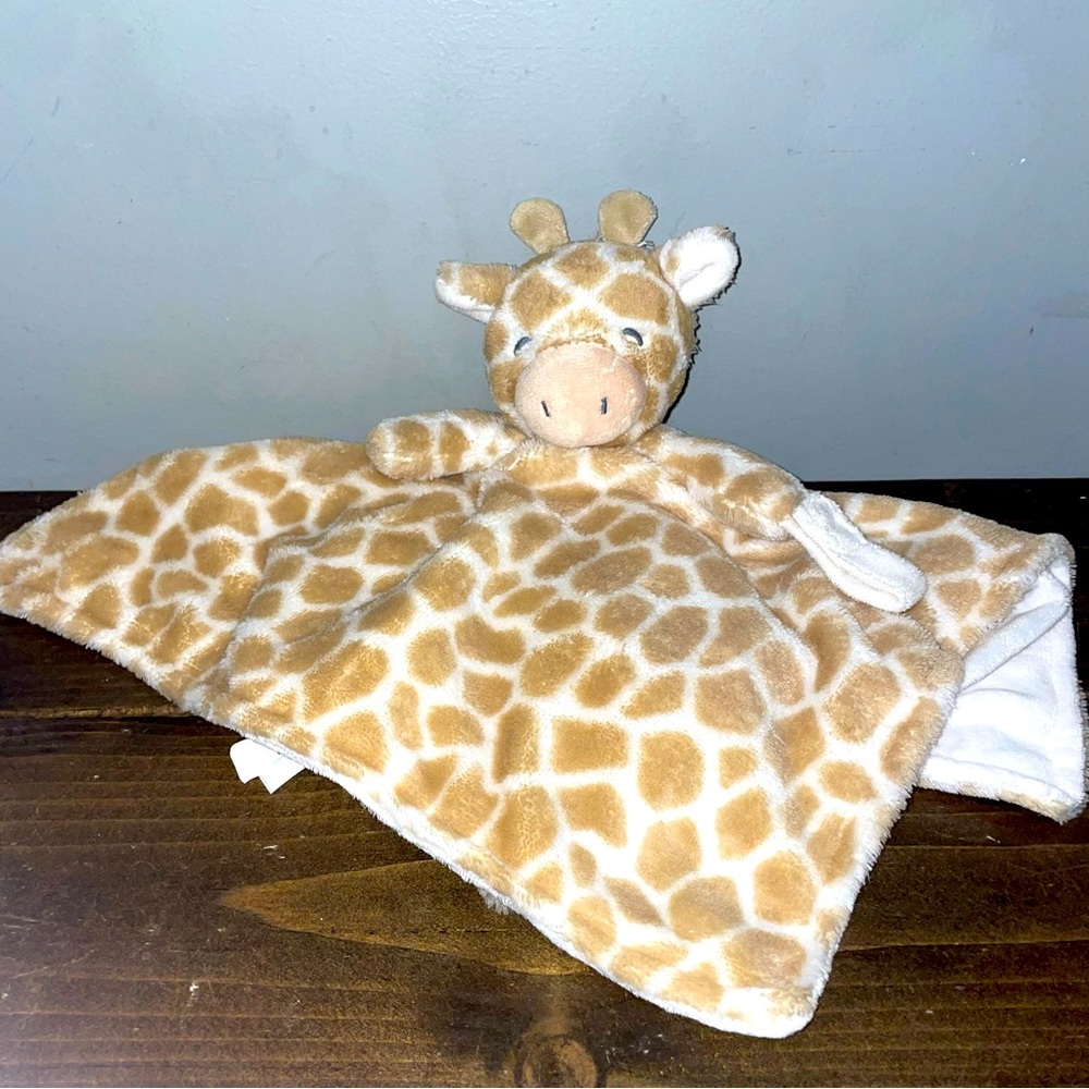 Carters Giraffe Plush Lovey Mini Security Blanket Pacifer Loop 14 Inch